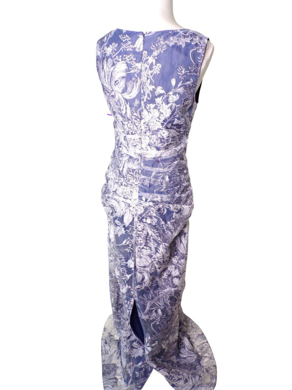 🆕JS COLLECTIONS Maddison Column Shirred Gown Dress Blue 6 - Picture 13 of 16